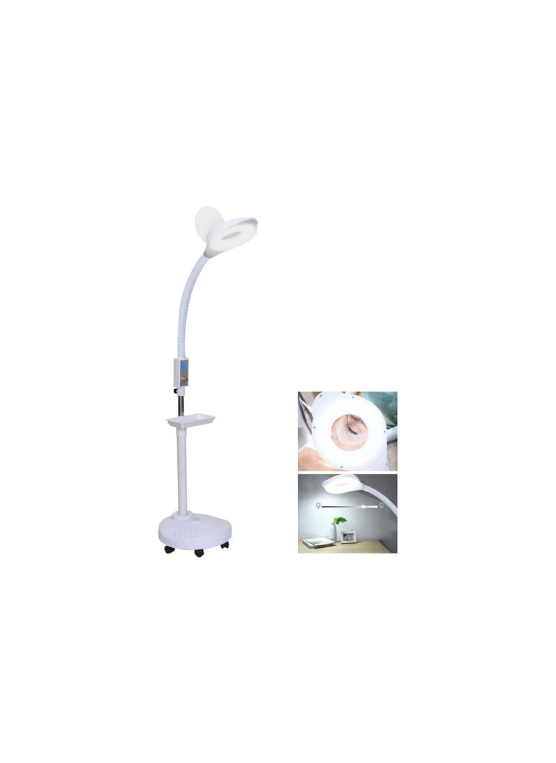 Generic - Magnifying Floor Lamp Facial Light Magnifier Beauty Cosmetic Salon Floor Standing Light with LED Adjustable Light Rolling Wheels Base - Image 1