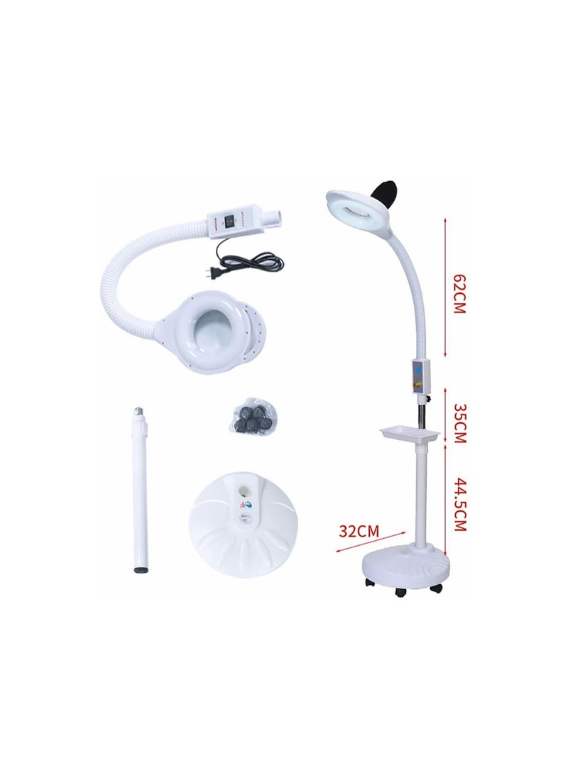 Generic - Magnifying Floor Lamp Facial Light Magnifier Beauty Cosmetic Salon Floor Standing Light with LED Adjustable Light Rolling Wheels Base - Image 1