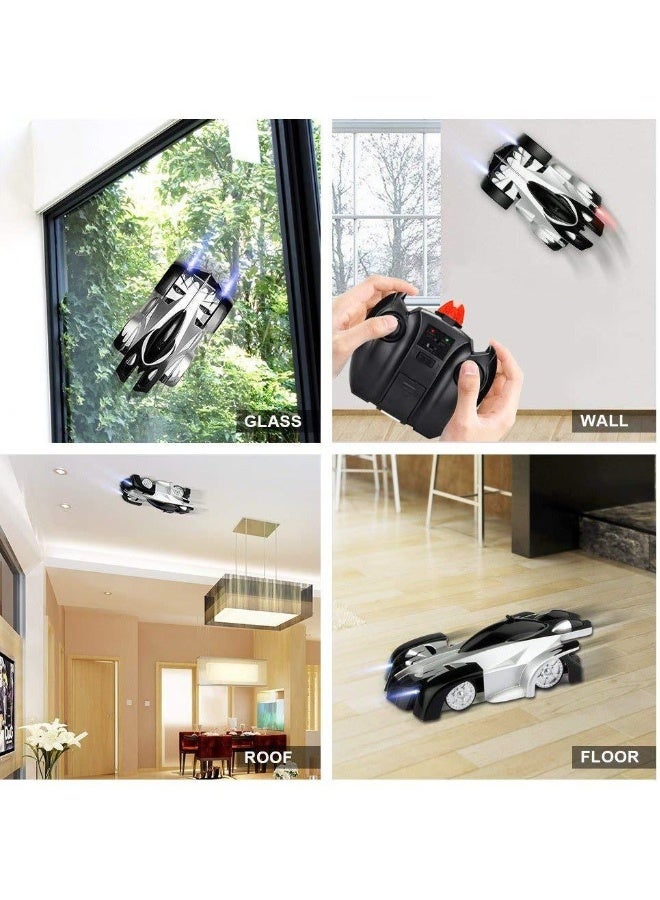 Remote Control Car,  for Kids, Rc Cars Car Toys Wall Climbing Car Dual Mode 360°Rotating Stunt Rechargeable High Speed Vehicle with LED Lights (Black and White) - Image 2