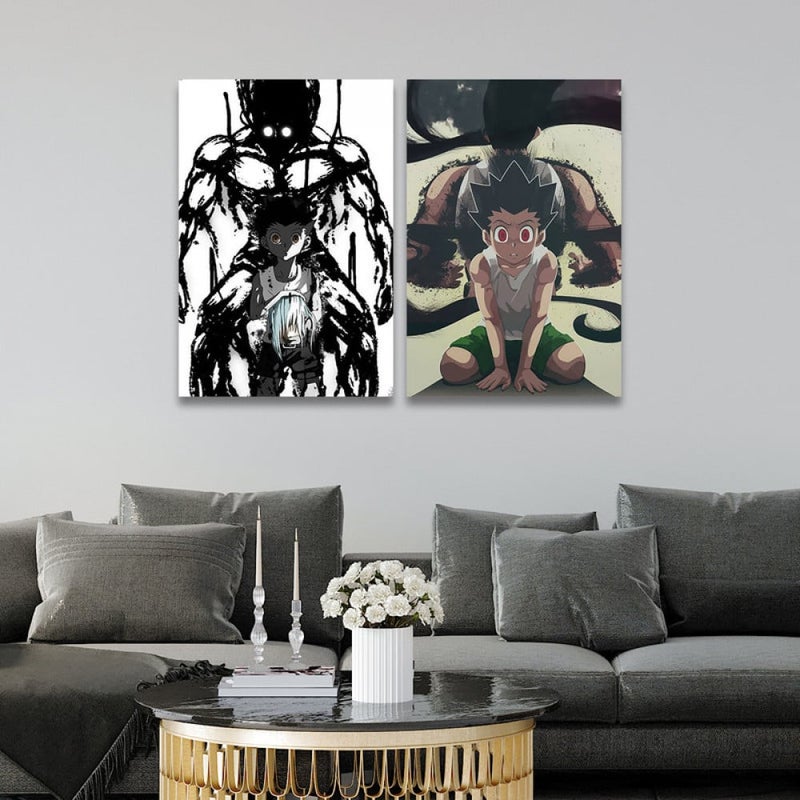 ماركتنا لوحة قماشية ثنائية بتصميم أنمي بمقاس اجمالي 80×60 سم - Image 1