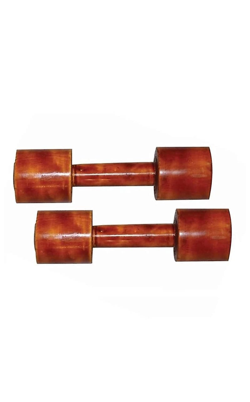 AYWAL Wooden Dumbbell Pair – Set of 2 Lightweight Exercise Dumbbells for Kids | Safe Fitness Toy for Boys & Girls | Ideal for Warm-Up, Stretching & Early Physical Activity - Image 1