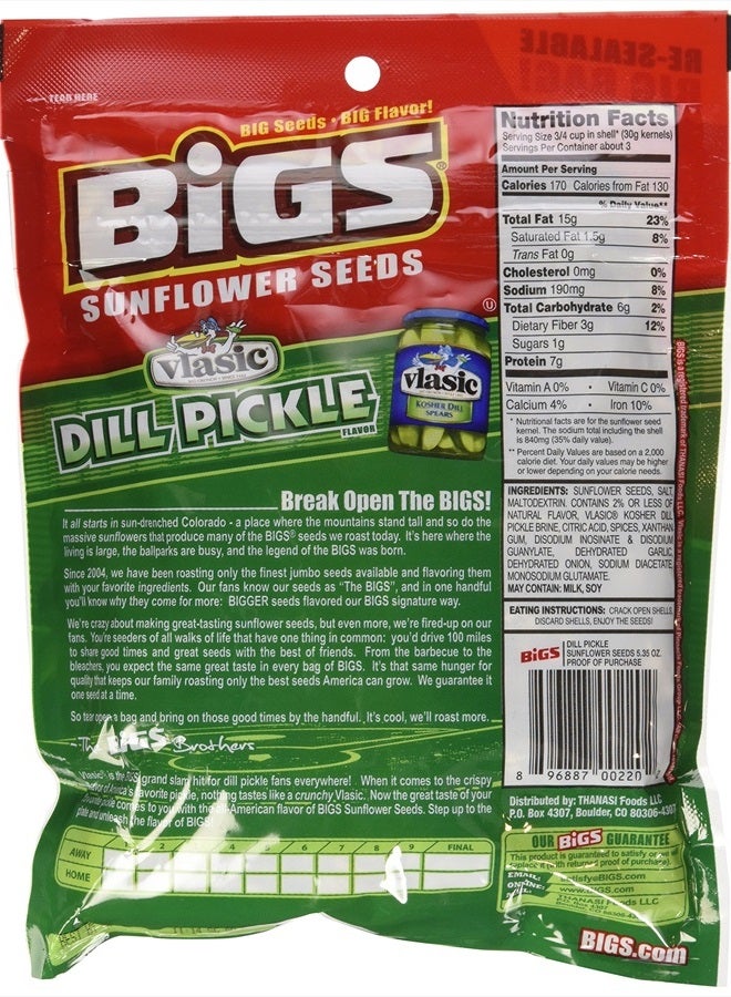 BIGS Vlasic Dill Pickle Sunflower Seeds, 5.35-ounce Bags (Pack of 3) - Image 2