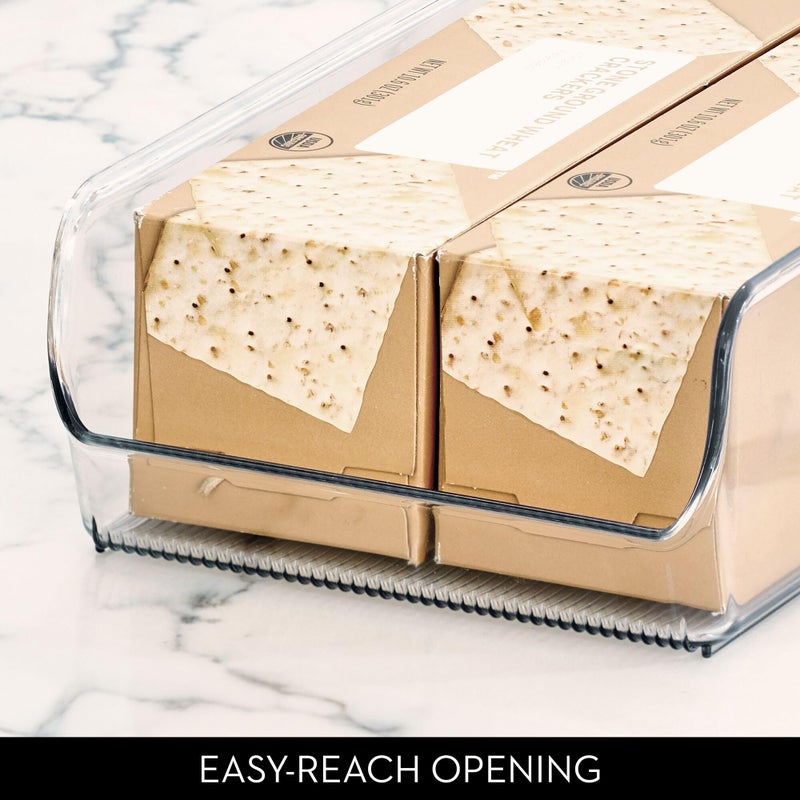 InterDesign iDesign Linus Plastic Kitchen Storage Bin, Storage Container for Pantry, Refrigerator, Freezer, 11" x 7" x 3.5", Set of 2, Clear - Image 5