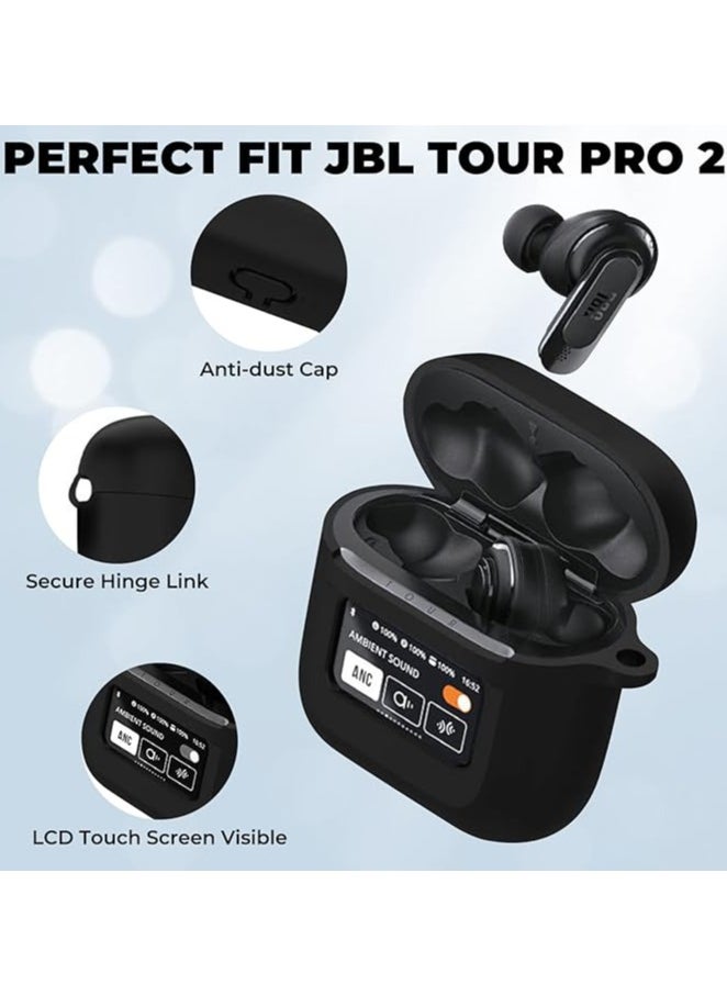Generic - Compatible with JBL Tour Pro 2 Case Cover, Soft Silicone Shockproof Protective Skin Case for JBL Tour Pro 2 Wireless Earbuds 2023 with Keychain, LCD Touch Screen Visible (Green) - Image 1