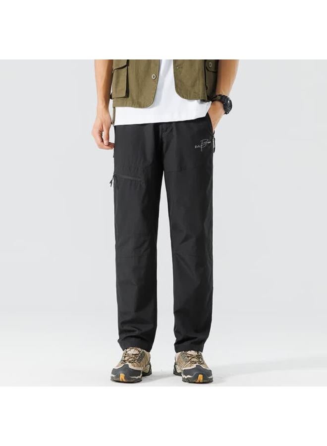 Clor Outdoor Functional Cargo Pants For Men, Spring And Summer Casual Trousers, Loose-fitting Straight-leg Hiking Pants, Lfc02 Black M - Image 4