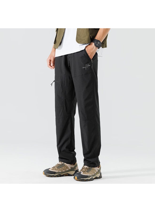 Clor Outdoor Functional Cargo Pants For Men, Spring And Summer Casual Trousers, Loose-fitting Straight-leg Hiking Pants, Lfc02 Black M - Image 5