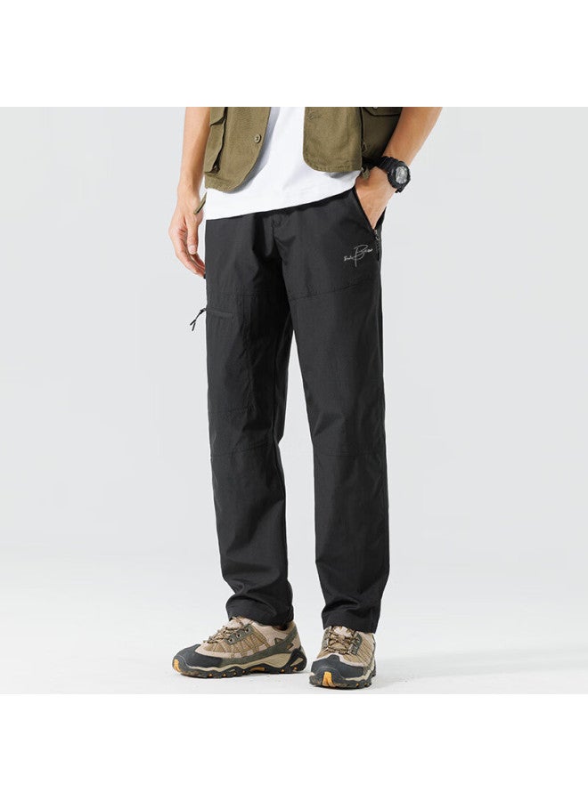 Clor Outdoor Functional Cargo Pants For Men, Spring And Summer Casual Trousers, Loose-fitting Straight-leg Hiking Pants, Lfc02 Black M - Image 1