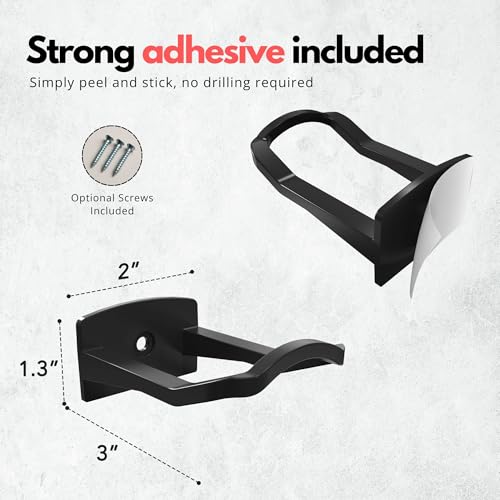 Modern JP Adhesive Cowboy Hat Hooks for Wall (6-Pack) – 3-Inch Wall Mount for Secure Hold, Wide Brim Hat Organizer, Western Room Decor – Black - Image 3