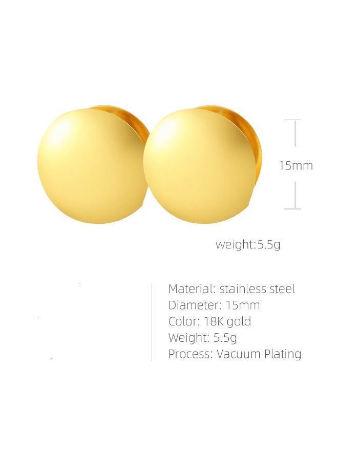 AMETOER 18k Gold Plated High-end Double-sided Women's Non-fading Stainless Steel Polished Ear Clips - Image 1