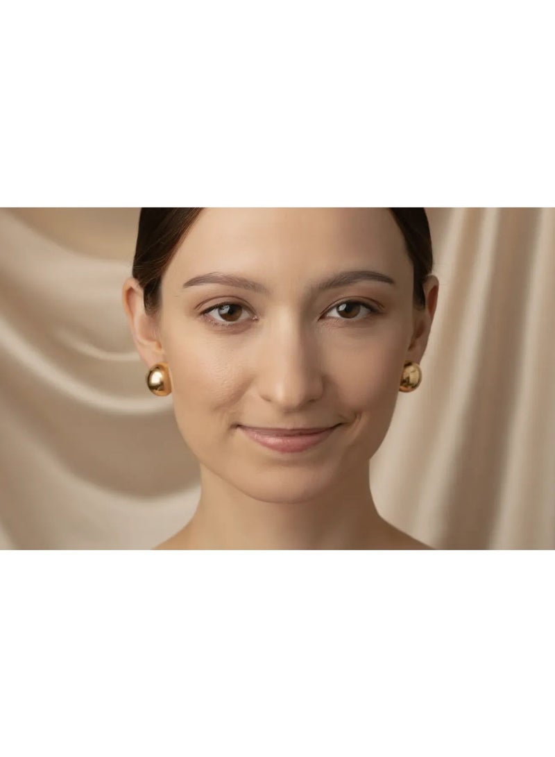 AMETOER 18k Gold Plated High-end Double-sided Women's Non-fading Stainless Steel Polished Ear Clips - Image 3