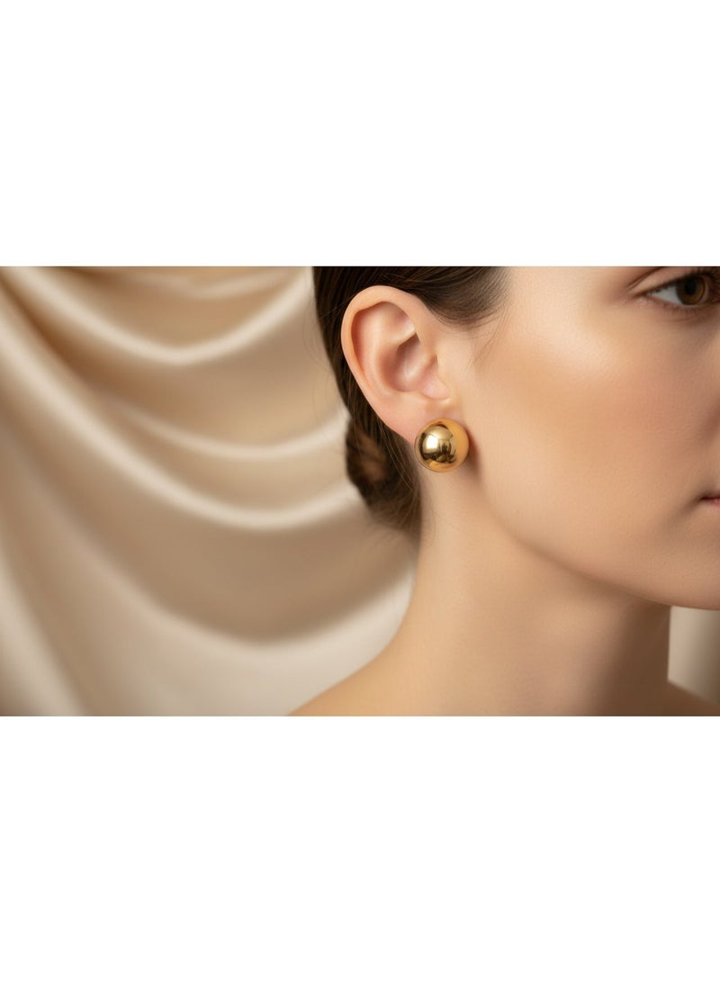 AMETOER 18k Gold Plated High-end Double-sided Women's Non-fading Stainless Steel Polished Ear Clips - Image 2
