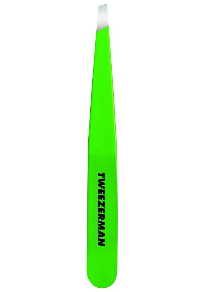 Tweezerman Green Apple Slant Tweezer - Classic Stainless Steel Beauty Tool - Image 1