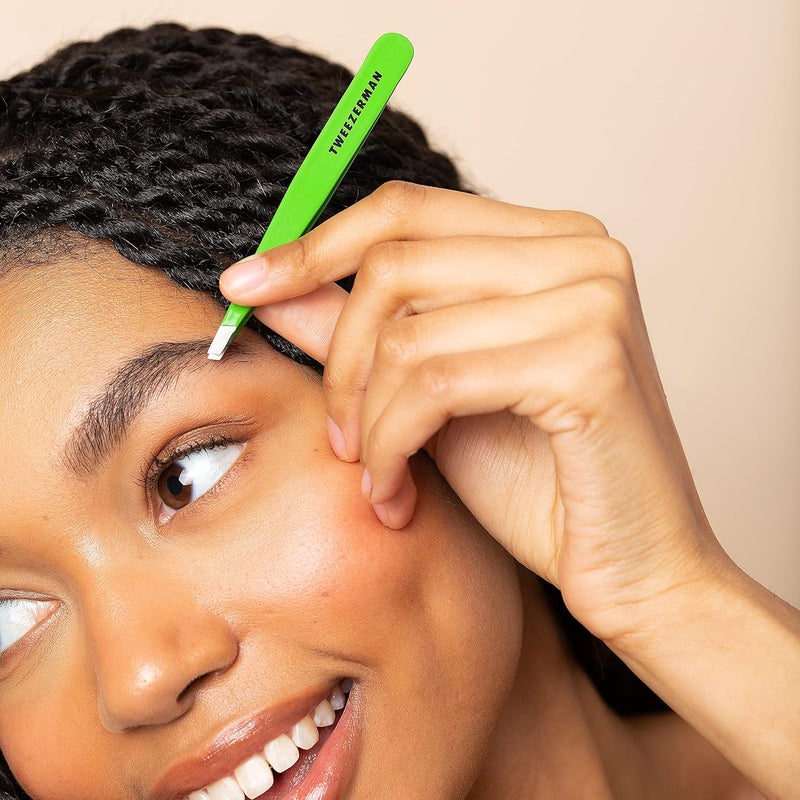 Tweezerman Green Apple Slant Tweezer - Classic Stainless Steel Beauty Tool - Image 2