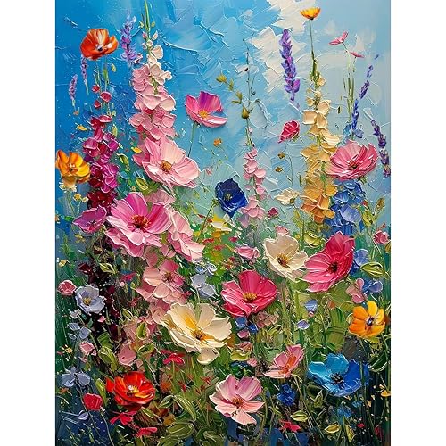 Hutarosl Wild Flowers Paint by Numbers Kits for Adults Flowers Paint by Number AdultFlower Canvas Paint by Numbers for AdultsDIY Oil Painting Kits for Gifts Home Decor 16x20in - Image 1