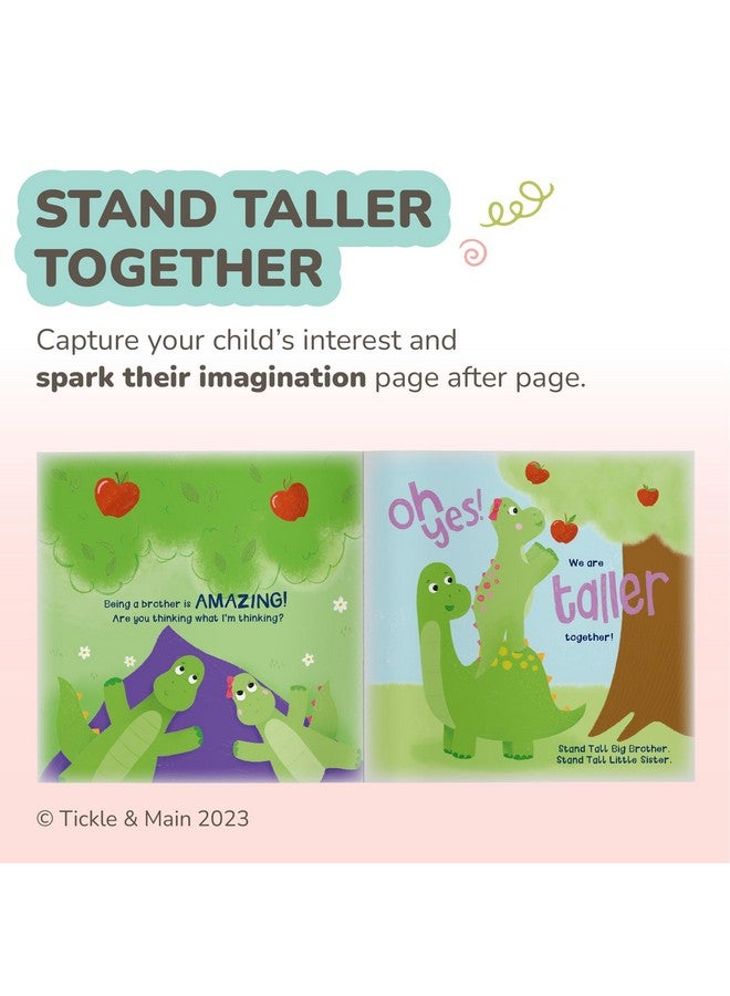 Tickle & Main هدية الأخ الأكبر الجديدة من تيكل آند مين 3 قطع للأولاد، تشمل مجموعة دمى الديناصور للأخ الأكبر/الأخت الصغيرة مع كتاب قصص، للإعلان عن أخ جديد، تعليمية وجذابة - Image 3