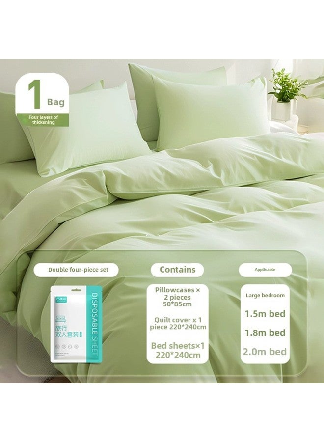 Disposable Bed Sheet Four-piece Hotel Supplies Travel Portable Double Cotton Disposable Bedding Pillowcase Quilt Cover-Color:Sterilized Pillowcase-Specifications:Set/single Piece  - Image 2