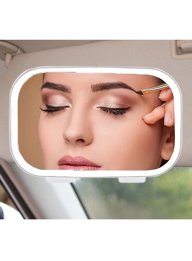 Generic Car Sun Visor Makeup Mirror with LED Light Rechargeable Travel Makeup Mirror 3 Light Modes Rearview Mirror Car Decoration Accessories for Hyundai Honda Toyota Mazda Suzuki Ford  - Image 1