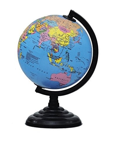 GLOBUS 505 5 Inches - 12.8 Cm Diameter and 7.9 Inches - 20 Cm Height Rotating World Globe With A.B.S Polymer Moulded Arc and Base Laminated Globe Surface with Time Scales and Informative Reading - Image 2