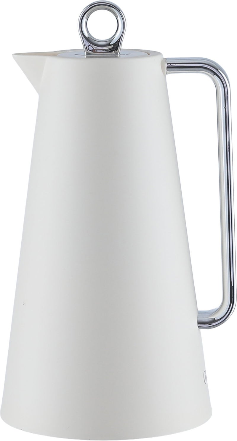 Glory Helena Thermos, 1 liter, glass inner material, silver handle, pressure cap - silver white - Image 2