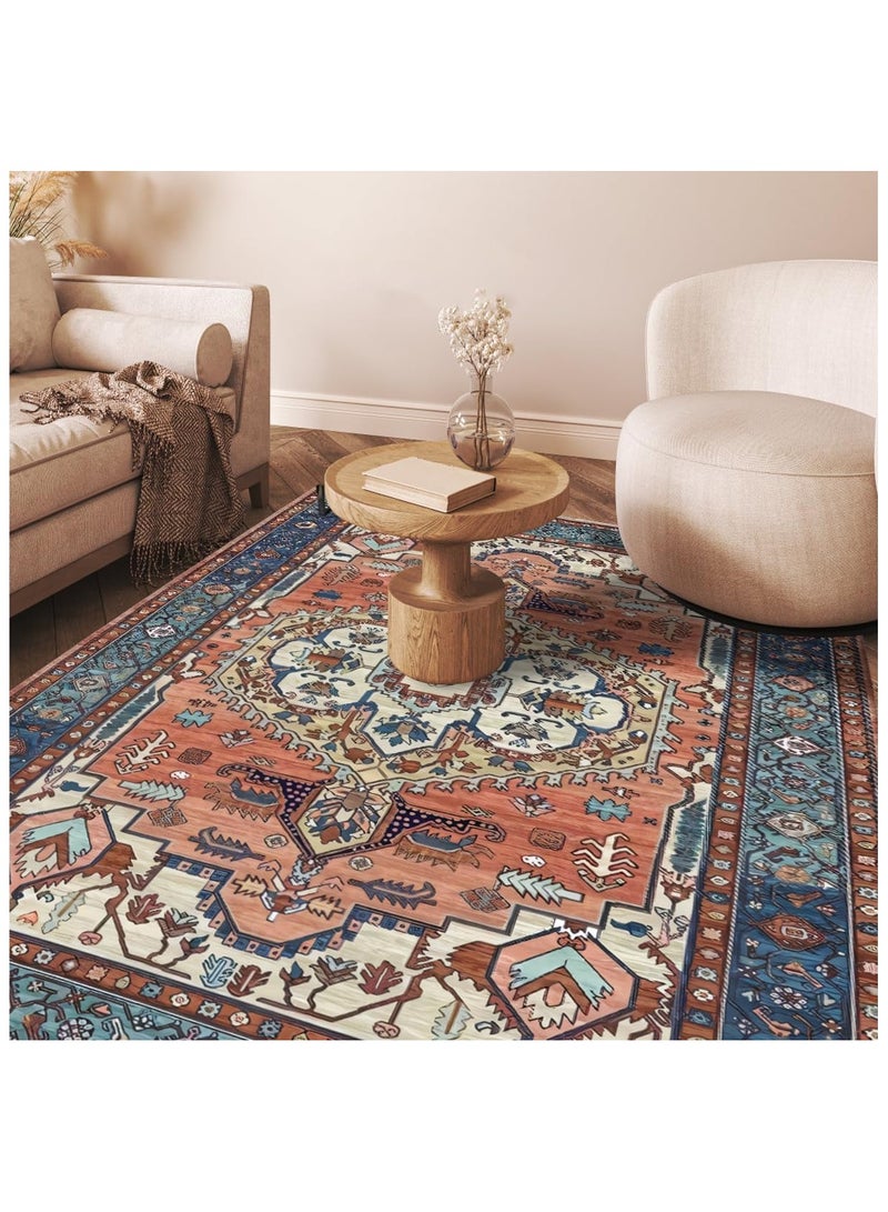 آنا سجادة فنية بوهو مقاس 80x160 سم مزودة بخاصية مقاومة الانزلاق، قابلة للغسل، مناسبة للصالون وغرف النوم والمكاتب الداخلية. - Image 3