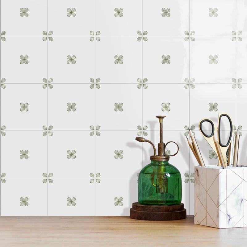 SVNOOC Peel & Stick Tile Stickers 12 PCS Self Adhesive Backsplash Decorative Wall Stickers for Kitchen Bathroom Tile Decals Waterproof & Removable 6" x 6" (Light Green) - Image 4