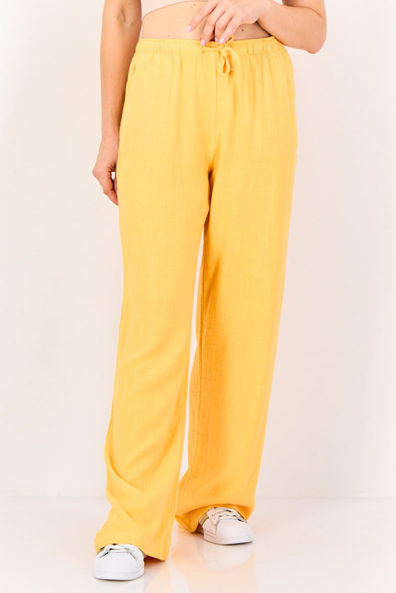 Don't Call Me Jennyfer Women Regular Fit Heather Wide Leg Pants, Orange - Image 1