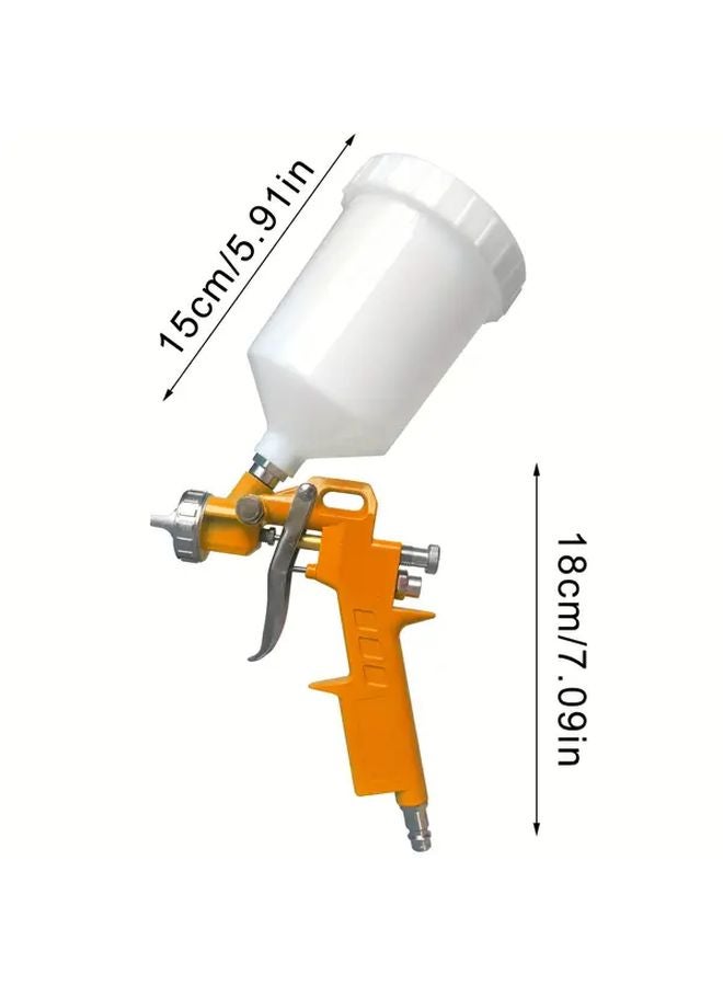 1 5mm Yellow Pneumatic Spray Gun Airbrush Sprayer 600CC Metal Paint Heavy Duty Automotive Tool - Image 3