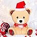 Threan 8 Inch Christmas Stuffed Animal Christmas Plush Doll with Santa Hat for Holiday Decoration Winter GiftsLittle Bear Style - Image 2