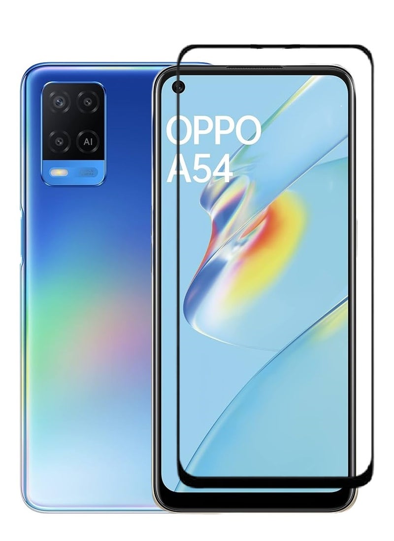 AINA حماية شاشة زجاجية مقسّاة 5D مصممة لهاتف أوبو A54 تغطي الشاشة بالكامل مع لاصق كامل من الحافة إلى الحافة وخالية من الفقاعات - Image 1
