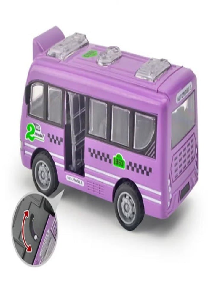 Purple Baby Bus Toy Car with Openable Door - Image 3