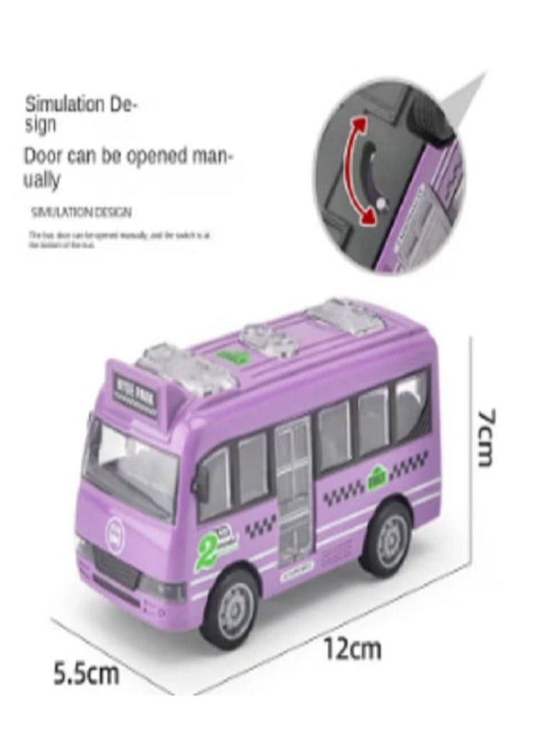 Purple Baby Bus Toy Car with Openable Door - Image 2