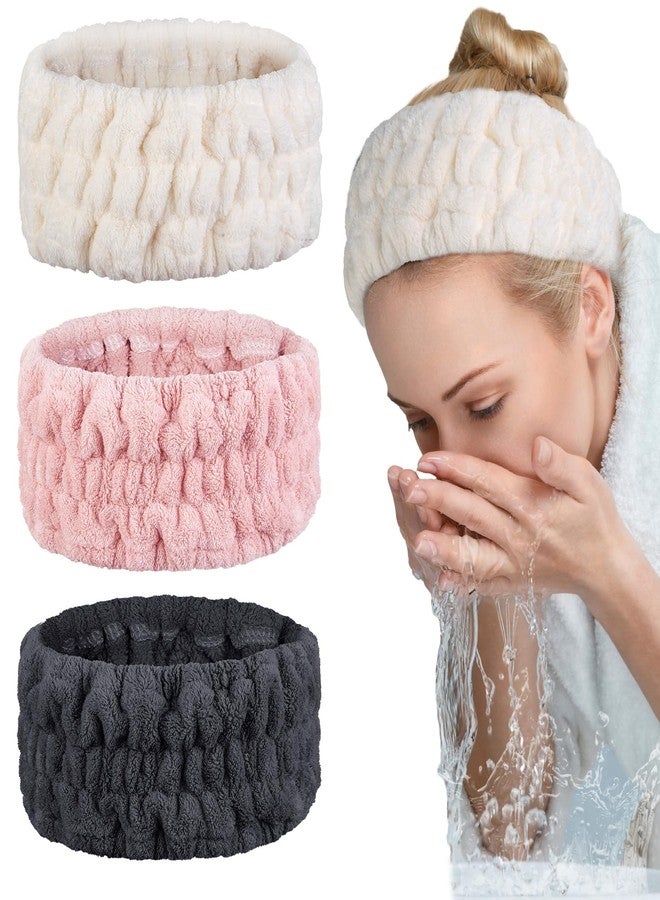 هواتشي طقم هواتشي مكون من 3 قطع من عصابات الرأس المصنوعة من الألياف الدقيقة لغسل الوجه، وعصابات رأس للعناية بالبشرة والمكياج، مناسبة للنساء والفتيات، لغسل الوجه، وربطات الشعر، وعصابات الرأس للاستحمام، وإكسسوارات الشعر. - Image 1