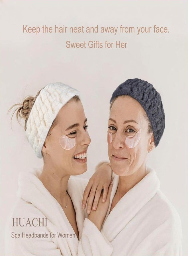 هواتشي طقم هواتشي مكون من 3 قطع من عصابات الرأس المصنوعة من الألياف الدقيقة لغسل الوجه، وعصابات رأس للعناية بالبشرة والمكياج، مناسبة للنساء والفتيات، لغسل الوجه، وربطات الشعر، وعصابات الرأس للاستحمام، وإكسسوارات الشعر. - Image 3
