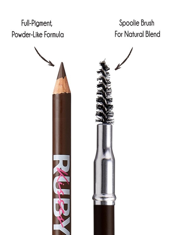 Ruby Kisses GoBrow Eyebrow Pencil, Sharpenable, Longwear, Long Lasting Eyebrow Wooden Pencil for Natural-Looking Brows 3 PACK (Medium Brown) - Image 4