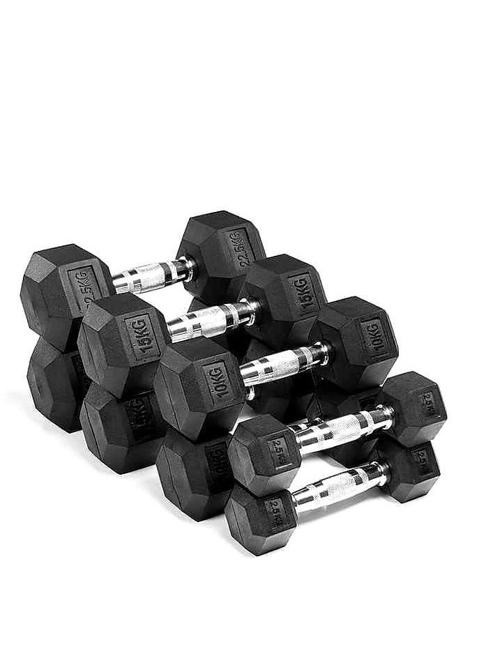 Elite Elite hex dumbbell made of rubber, two pieces, weighing 2 kg  - Image 2