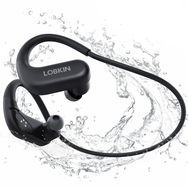 LOBKIN Waterproof Earbuds for Swimming, Bone Conduction Headphones IPX8 Swimming Headphones 8GB Memory Bluetooth 5.4 Wireless 8H Playtime in Ear Underwater Sport Earphones for Swimming, Running - Image 1