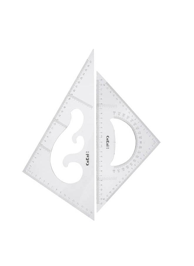 cokai Triangle Ruler Set For Math Materials Clear 