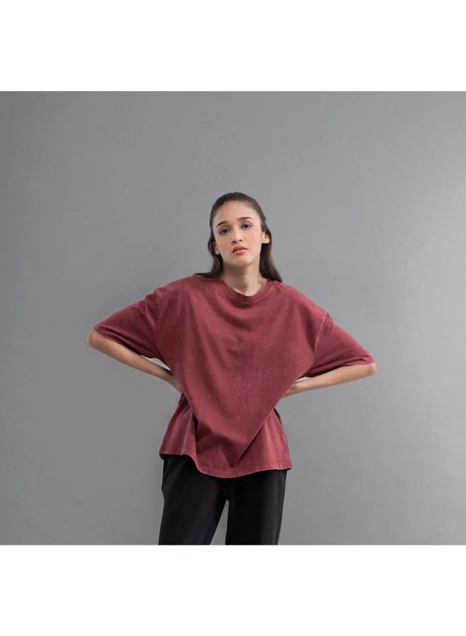 NeceSera  Black Acid Wash Unisex T-Shirt for Women | Best Price UAE