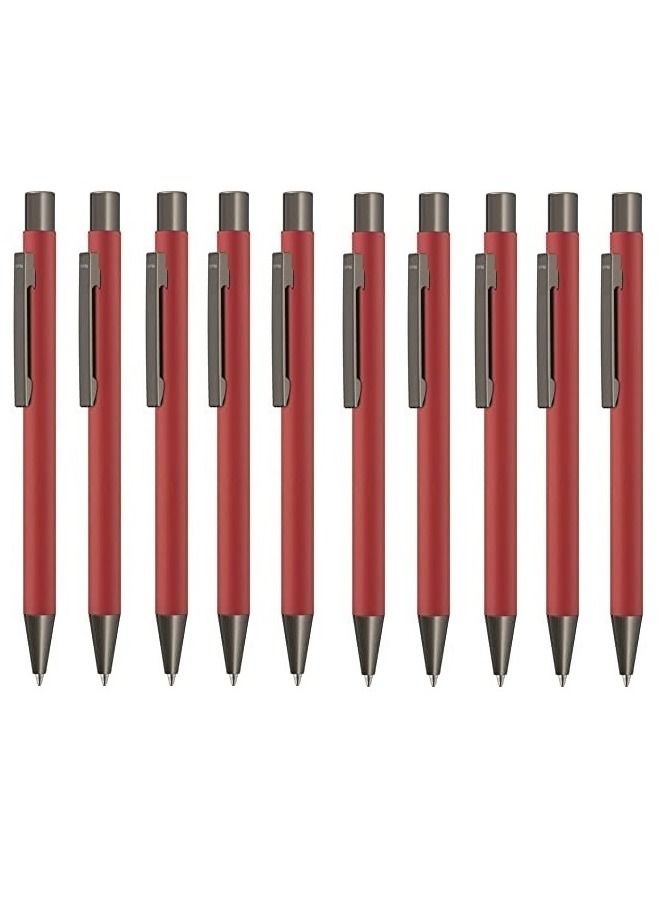 Uma Pack of 10 Retractable Ballpoint Pen Made in Germany Red - Image 1