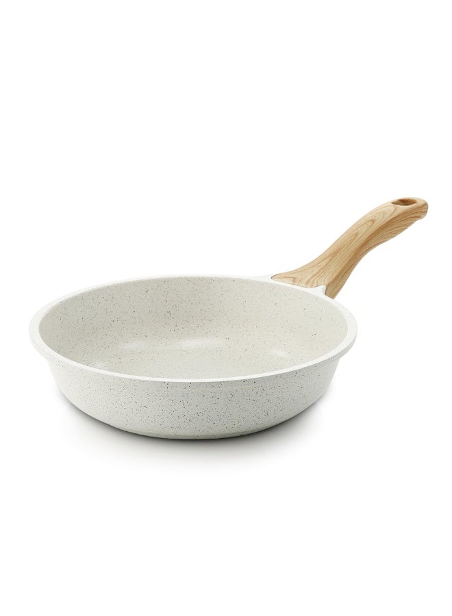 BOAO Nonstick Ceramic Frying Pan Skillet, 8-Inch Omelet Pan, Healthy Non Toxic Chef Pan, Induction Compatible Egg Pan with Heat Resistant Handle, PFAS-Free, White - Image 1