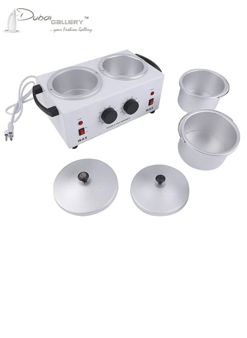 DubaiGallery Double Wax Warmer, Professional Wax Heater Machine for Hair Removal, with Adjustable Temperature Set, Dual Wax Pot Paraffin Facial Skin Body SPA Salon Equipment - Image 1