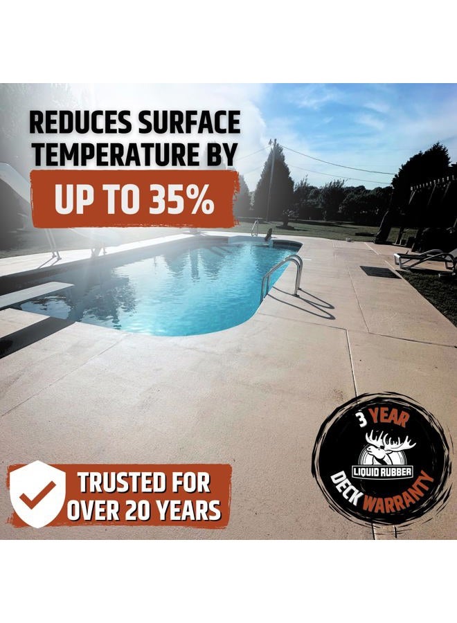 Liquid Rubber Cool Foot Deck and Dock Coating - Solar Protection Deck Paint, Non-Toxic Multi-Surface Decking Sealant, Easy to Apply, Misty Gray, 1 Gallon - Image 3