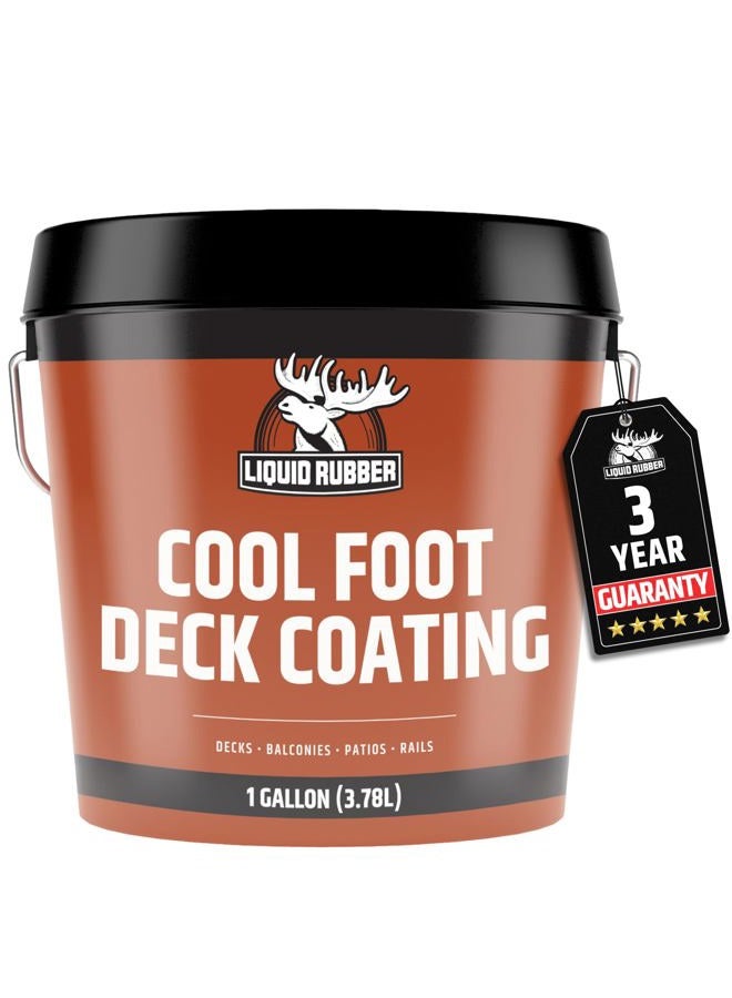 Liquid Rubber Cool Foot Deck and Dock Coating - Solar Protection Deck Paint, Non-Toxic Multi-Surface Decking Sealant, Easy to Apply, Misty Gray, 1 Gallon - Image 1