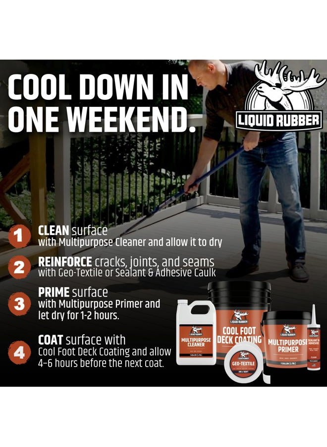 Liquid Rubber Cool Foot Deck and Dock Coating - Solar Protection Deck Paint, Non-Toxic Multi-Surface Decking Sealant, Easy to Apply, Misty Gray, 1 Gallon - Image 5