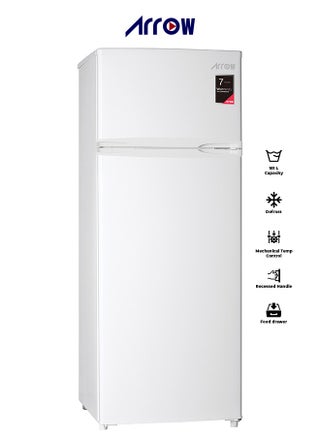 181L Top Freezer Refrigerator with 135L Fridge & 46L Freezer, Mechanical Temperature Control, Automatic Fridge Defrost, Manual Freezer Defrost, Metal Door Panel, Integrated Wheels, Low Noise (40 dB), and Food Care Drawer for Fresh Storage | Model No: RO2-280L - pzsku/Z85A14944A8C7276E67E2Z/45/_/1730798755/f143d6d5-3e06-43a7-9982-60f18a83a79d