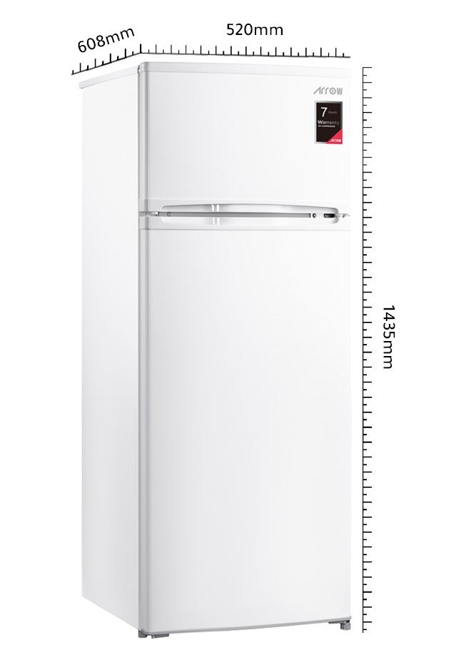 Arrow - 181L Top Freezer Refrigerator with 135L Fridge & 46L Freezer, Mechanical Temperature Control, Automatic Fridge Defrost, Manual Freezer Defrost, Metal Door Panel, Integrated Wheels, Low Noise (40 dB), and Food Care Drawer for Fresh Storage | Model No: RO2-280L - Image 1