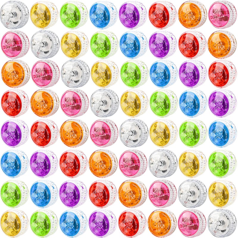 Flahard 56 Pcs Colorful Light up Yo Yo Ball Bulk LED Responsive Ball Auto Return Bearing Balls for Kids Beginner Birthday Classroom Bag Fillers Prizes Gifts 8 Colors - Image 3