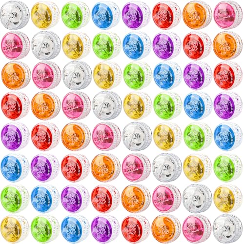 Flahard 56 Pcs Colorful Light up Yo Yo Ball Bulk LED Responsive Ball Auto Return Bearing Balls for Kids Beginner Birthday Classroom Bag Fillers Prizes Gifts 8 Colors - Image 1