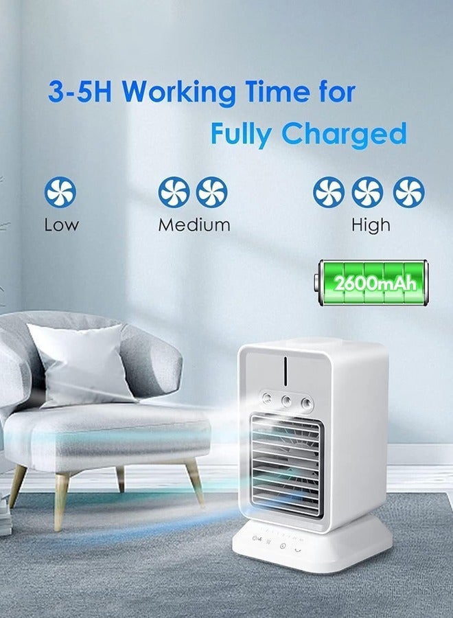 Joshberg Portable Air Conditioner Cooling Fan, Rechargeable Air Conditioner, Evaporative Mini Air Conditioner, 3 Mist Mode & 3 Win Speeds & 2-8H Timer, Personal Air Cooler with Humidifier for Bedroom Office, White  - Image 2