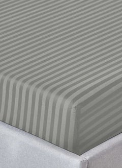 Light Grey Striped King Size Sheet Set Deep Pockets Machine Washable 200x200+35cm